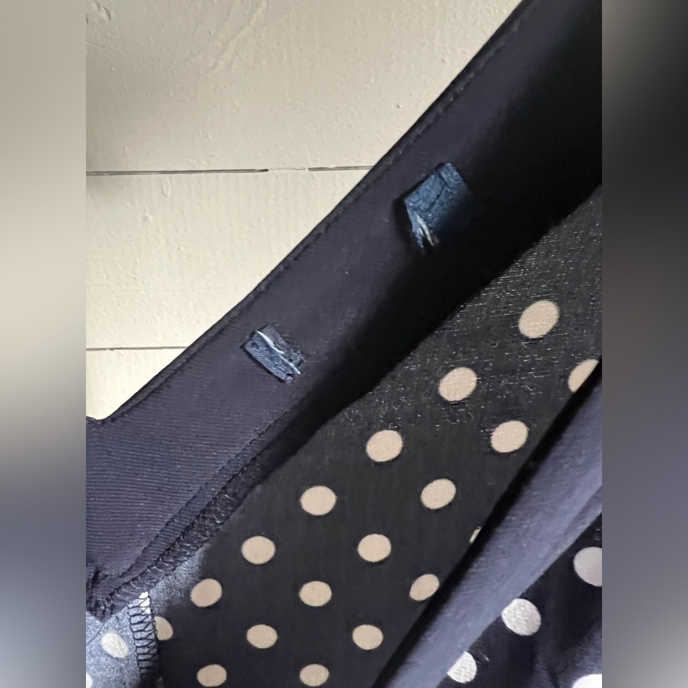 Final Sale $5! Chaps Women’s Dress navy and white polka dots Size M - Picture 4 of 4